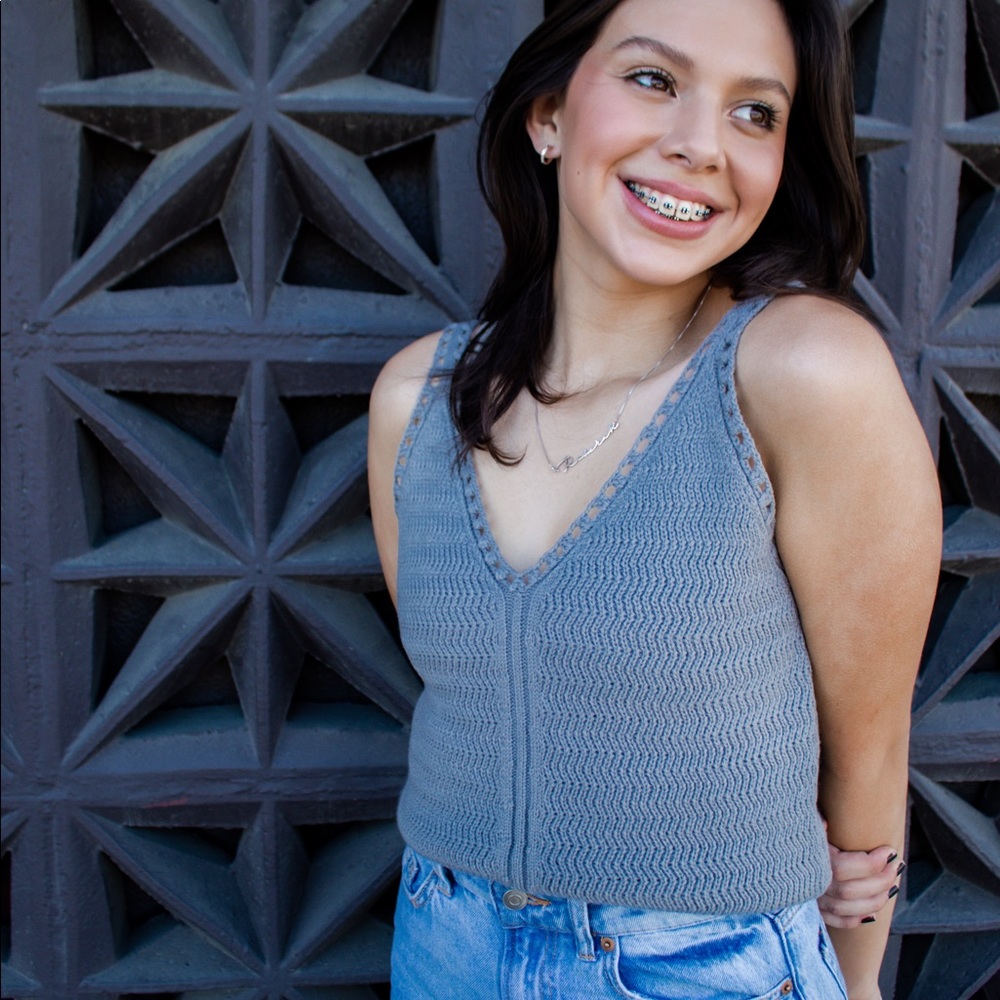 Lola Knitted Tank in Mint
